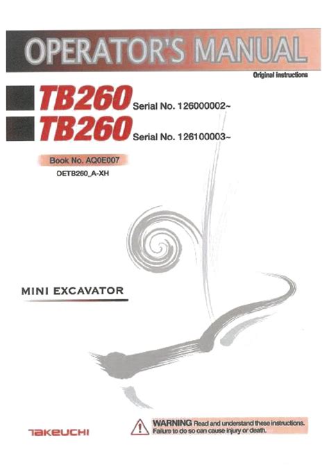 takeuchi tb260 operators manual